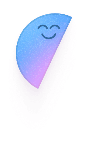 Blue smiley mascot illustration